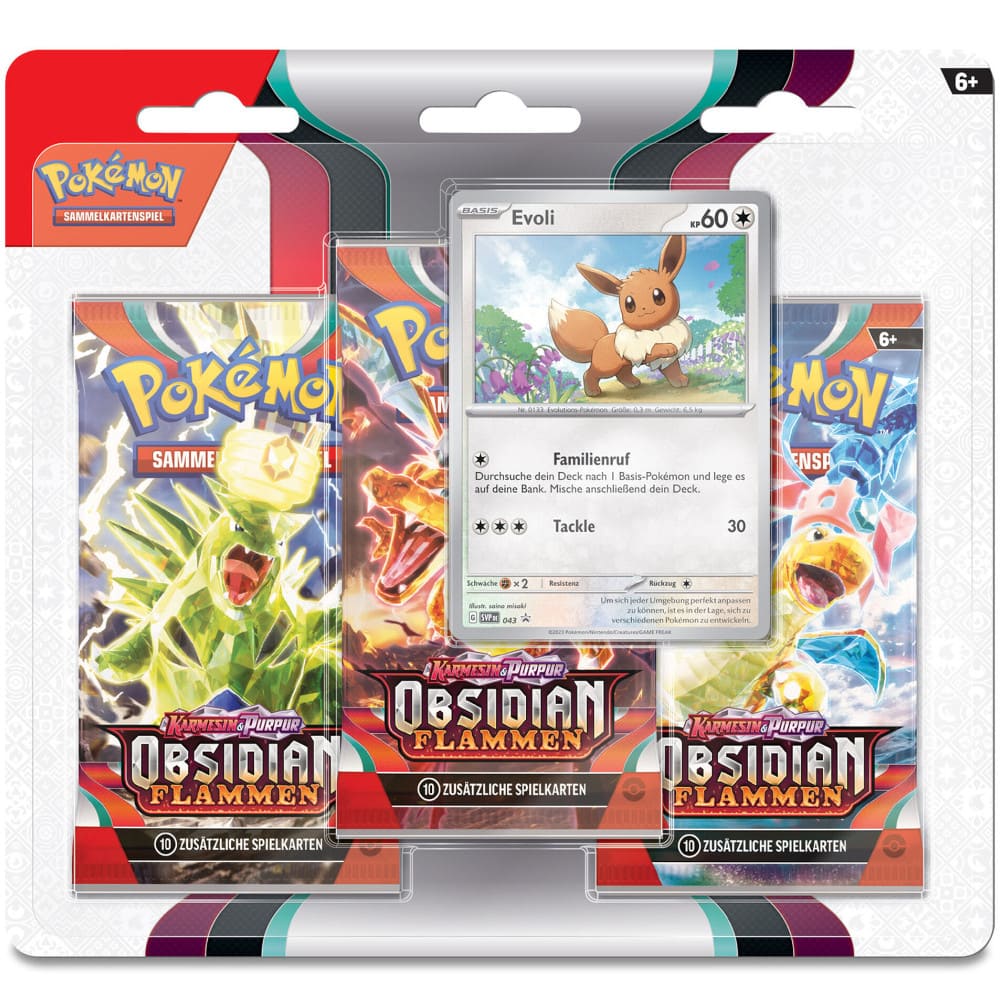 Pokemon Obsidianflammen 3er Blister Eevee