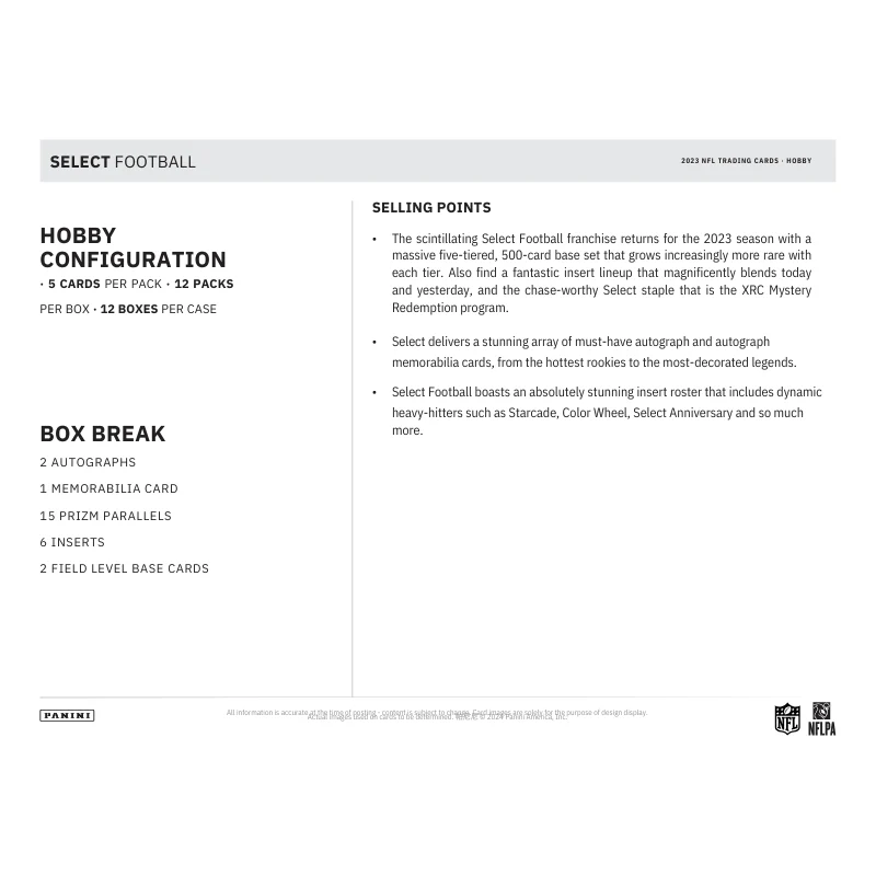 2023 Panini Select Football Hobby Box