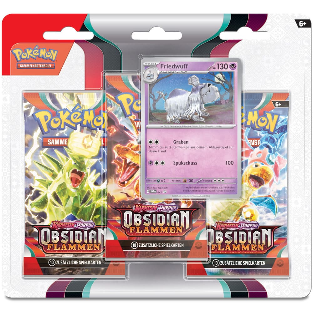 Pokemon Obsidianflammen 3er Blister Friedwuff