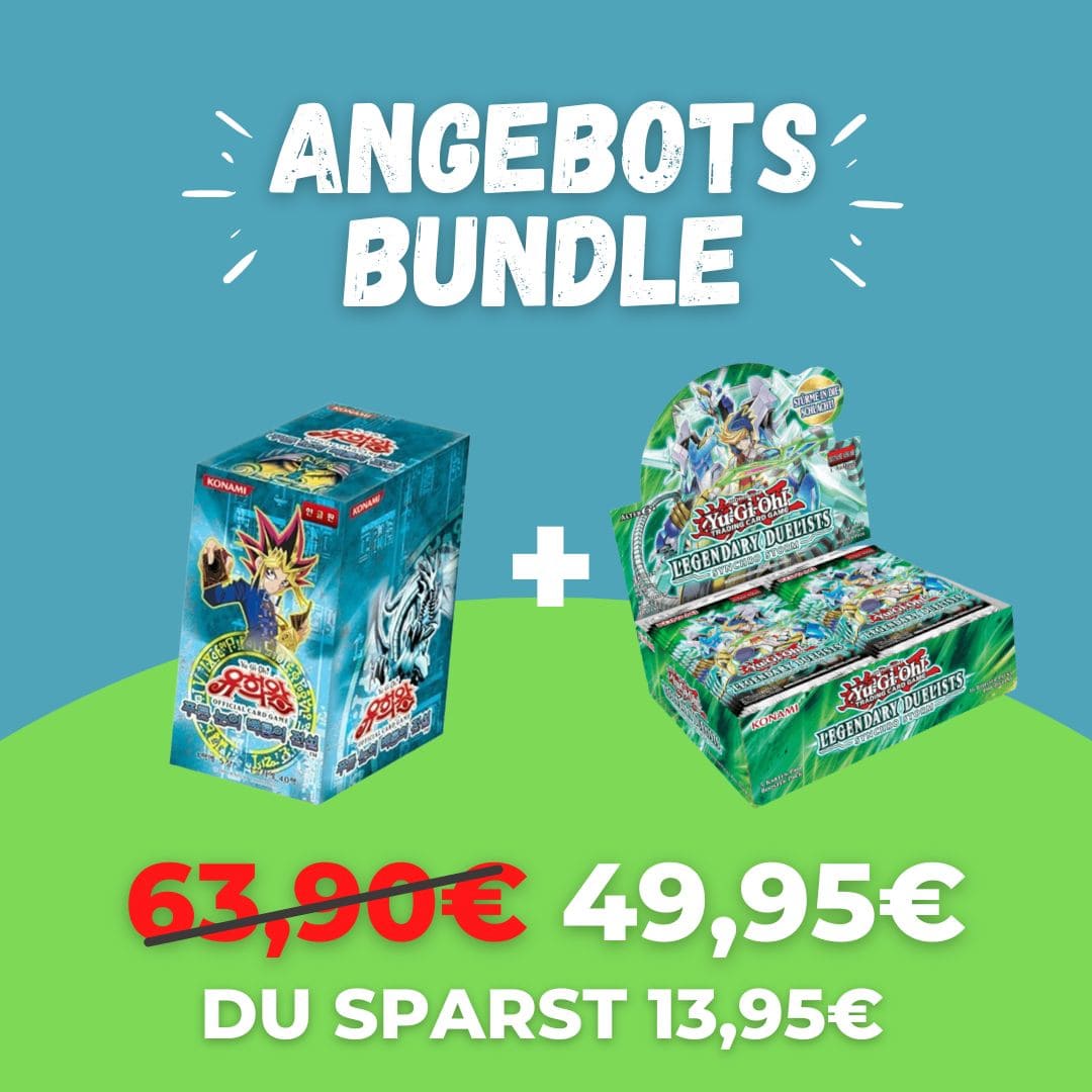 Legend of Blue Eyes White Dragon Display Korean & Synchro Storm Display German Offer Bundle