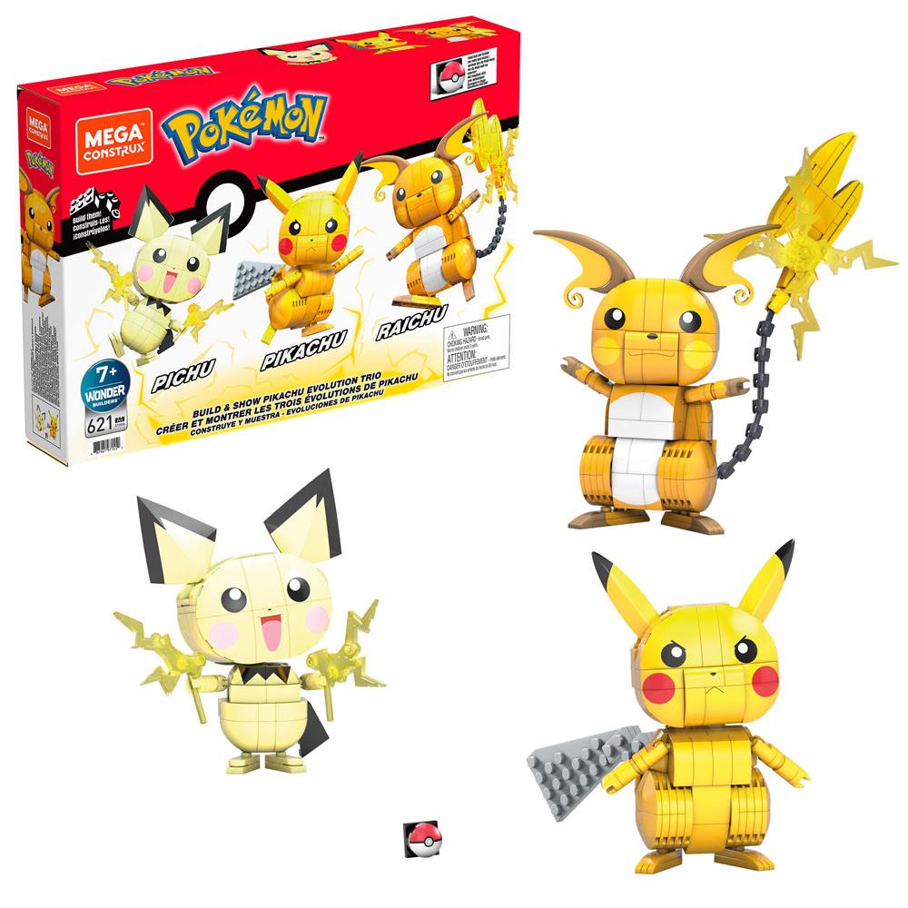 Pokemon Mega Construx Bauset Pikachu Evolution Trio 13cm