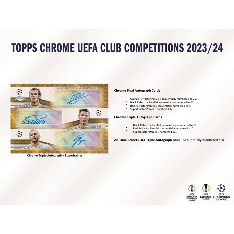 2023/24 Topps UEFA Club Competitions Chrome Soccer Jumbo Box