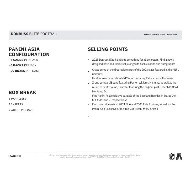 2023 Panini Donruss Elite Football Tmall Box