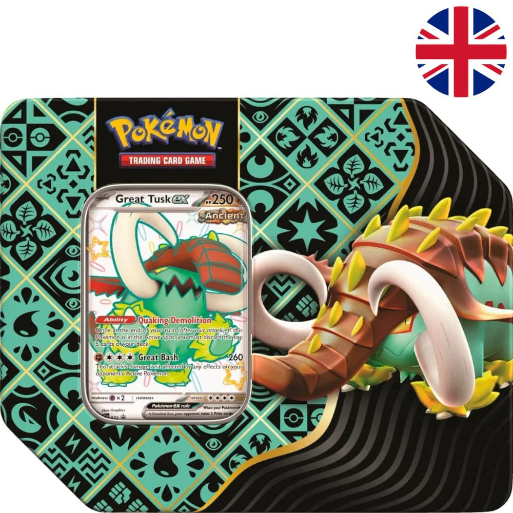 Pokemon Paldean Fates Tin Box (US) Great Tusk EX