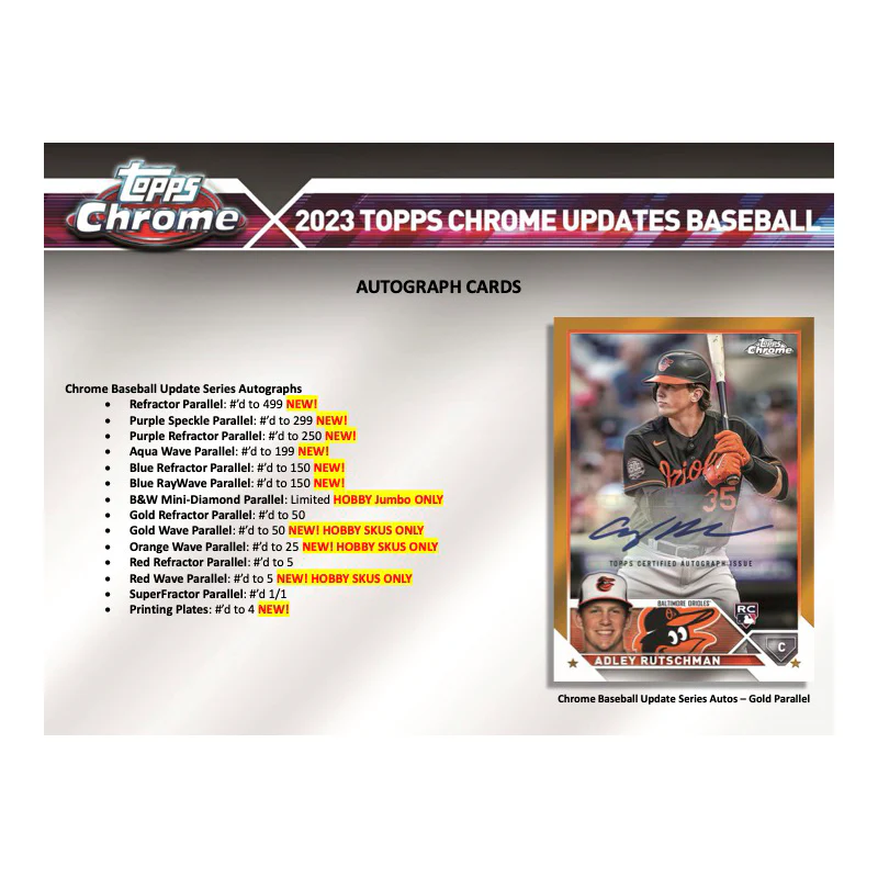 2023 Topps Chrome Update Series Baseball Jumbo Box