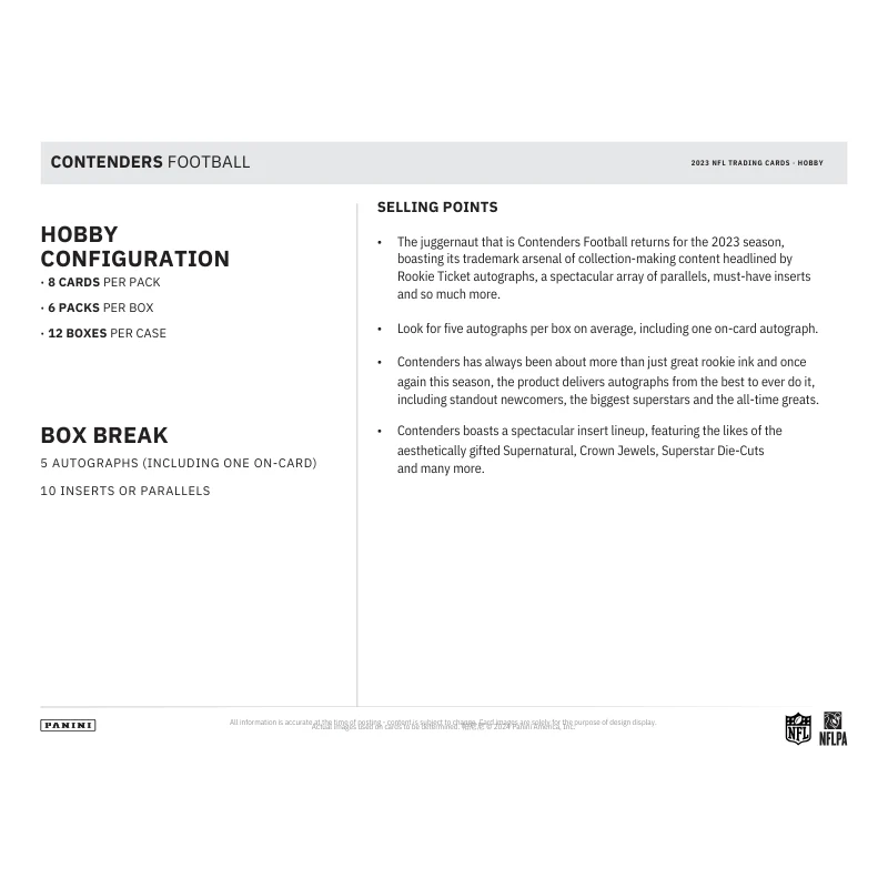 2023 Panini Contenders Football Hobby Box