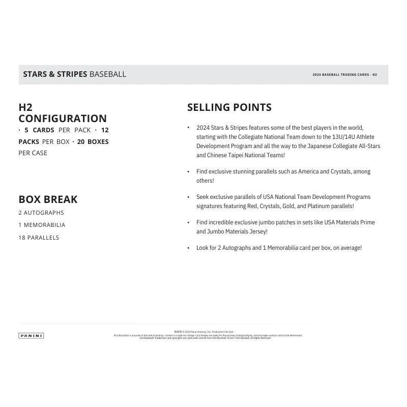 2024 Panini Stars and Stripes Baseball H2 Hybrid Box