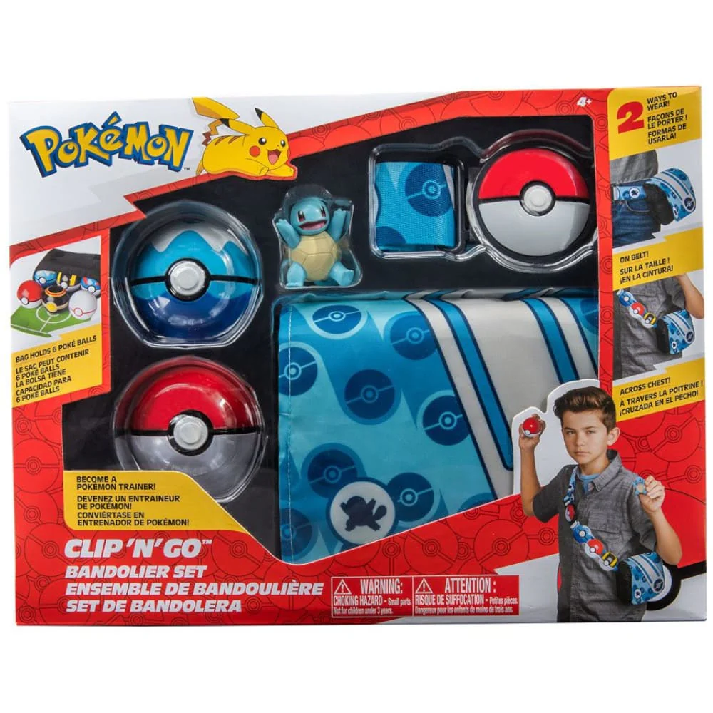 Pokemon Bandolier Set Poké Ball, Diving Ball & Schiggy