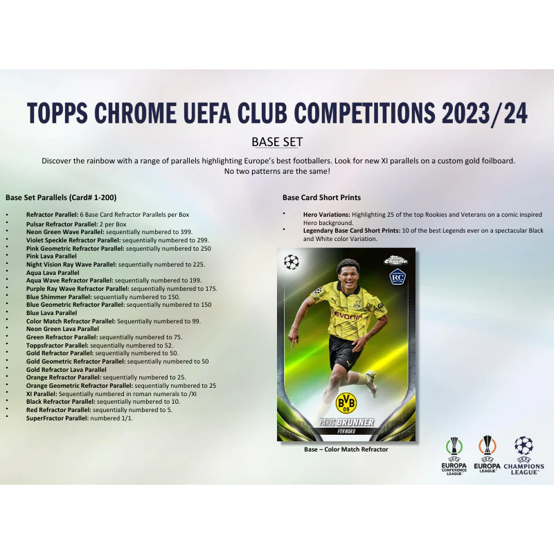 2023/24 Topps UEFA Club Competitions Chrome Soccer Hobby Box