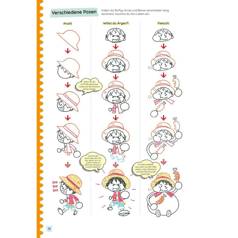 One Piece Coloring book Doodle Course German