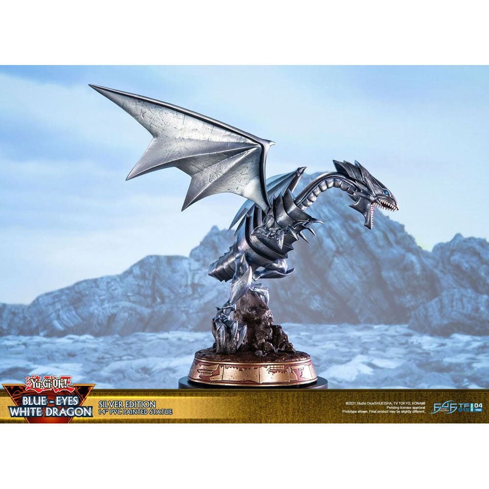 Yu-Gi-Oh! PVC Statue Blue-Eyes White Dragon Silver Edition 35cm