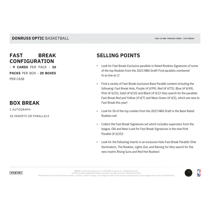 2023/24 Panini Donruss Optic Basketball Fast Break Box