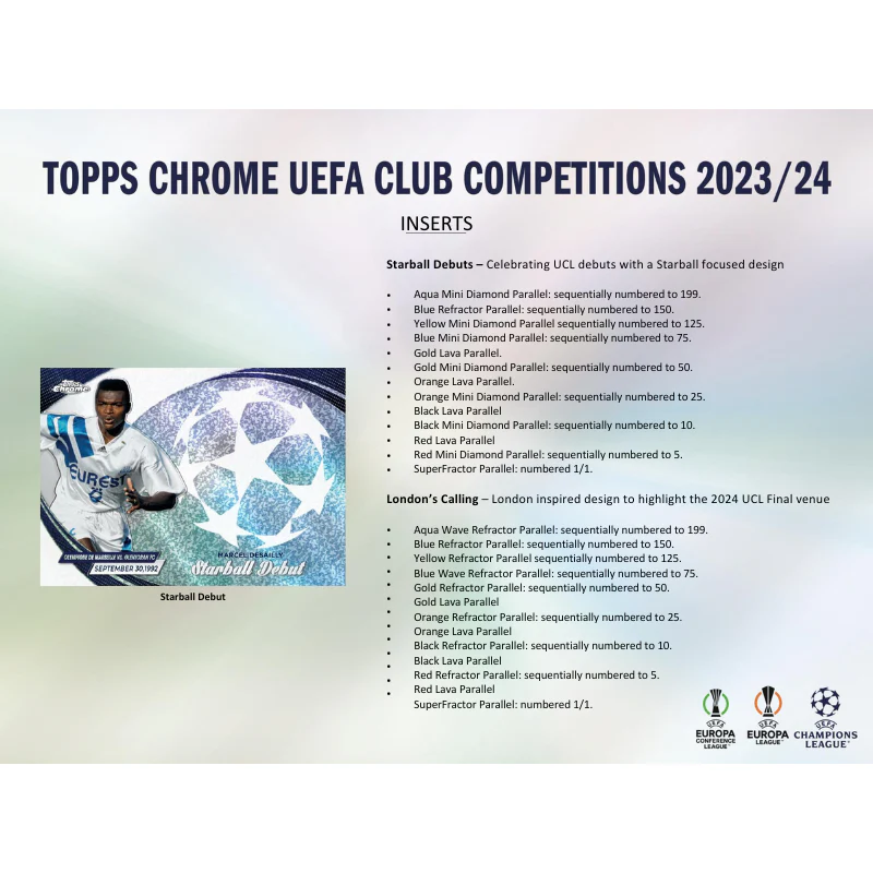 2023/24 Topps UEFA Club Competitions Chrome Soccer Hobby Box