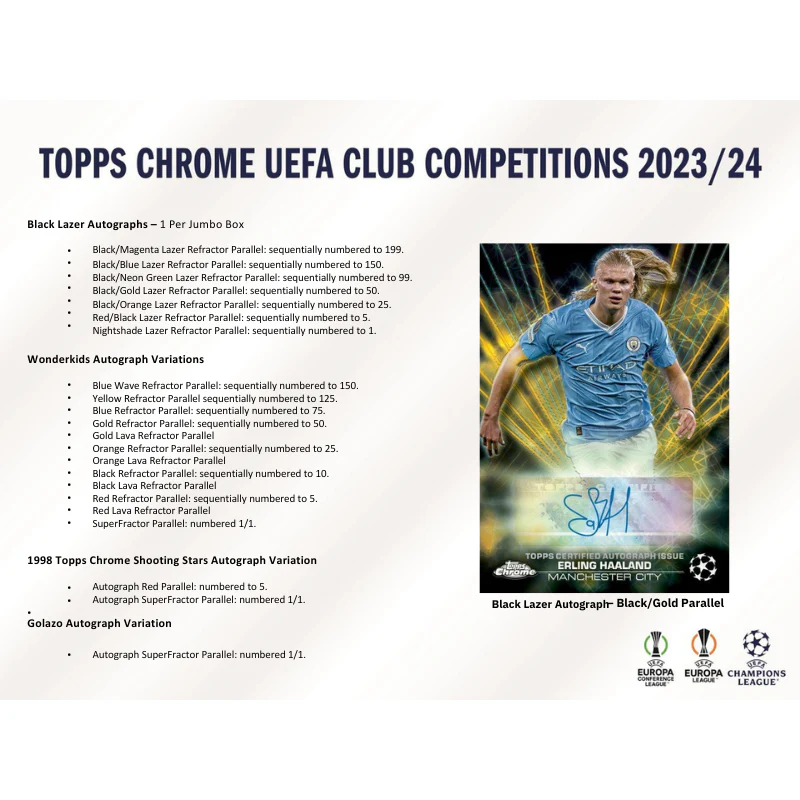 2023/24 Topps UEFA Club Competitions Chrome Soccer Jumbo Box