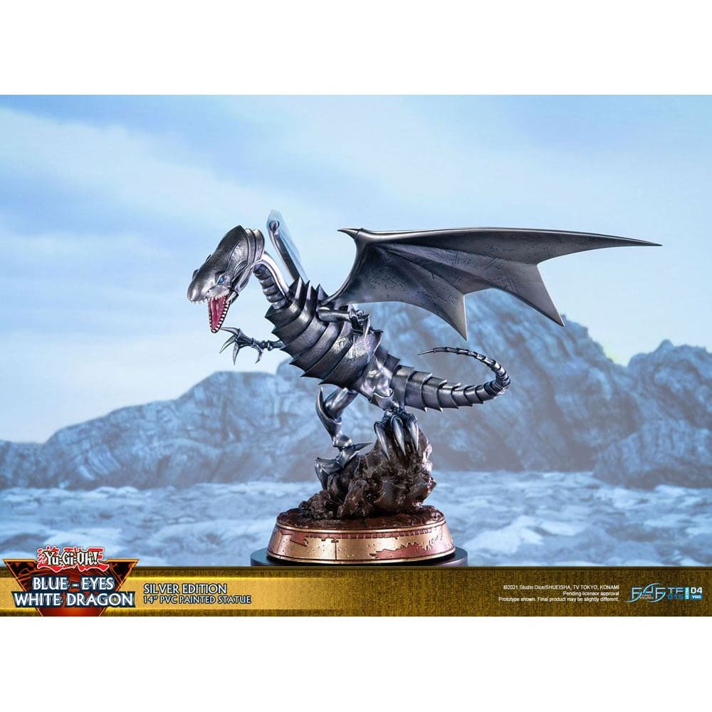 Yu-Gi-Oh! PVC Statue Blue-Eyes White Dragon Silver Edition 35cm