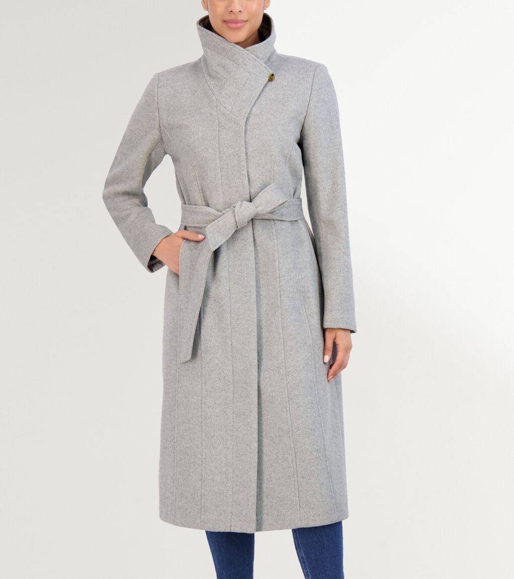 Women's Slick Wool Long Coat