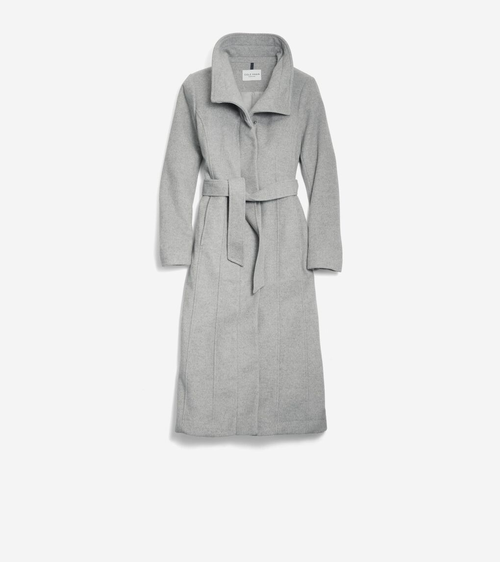 Women's Slick Wool Long Coat