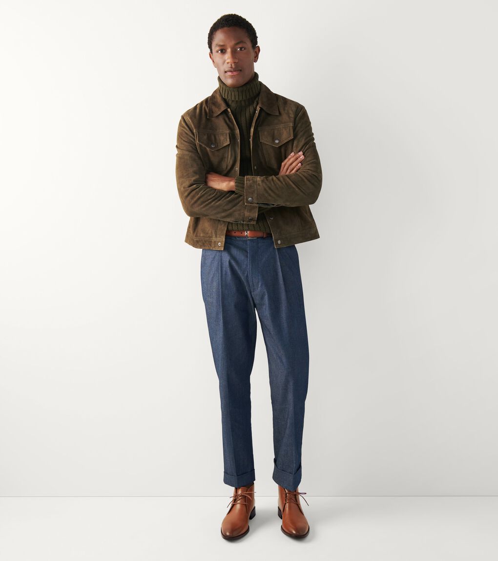 Men's Suede Trucker Jacket