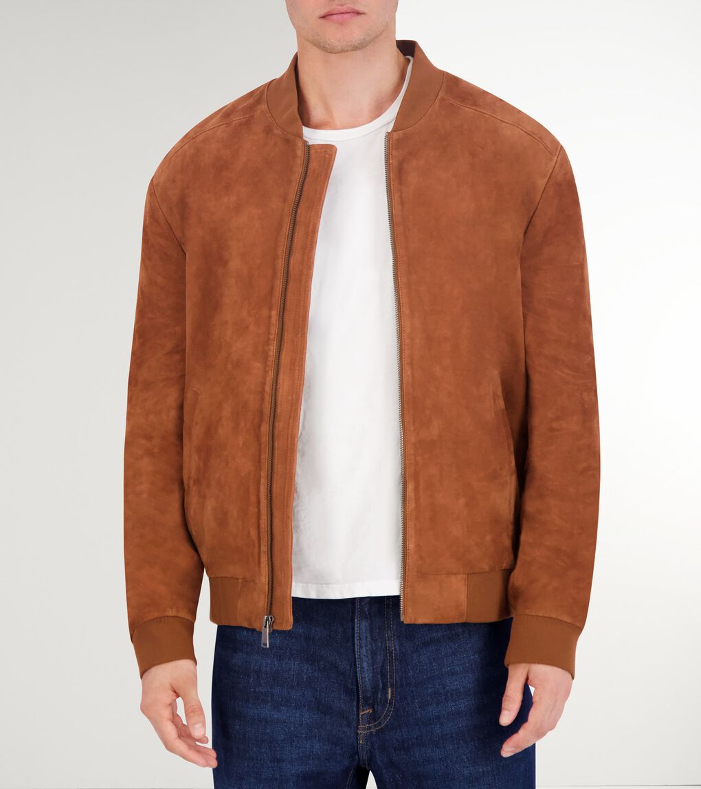Men's Zip-up Suede Jacket