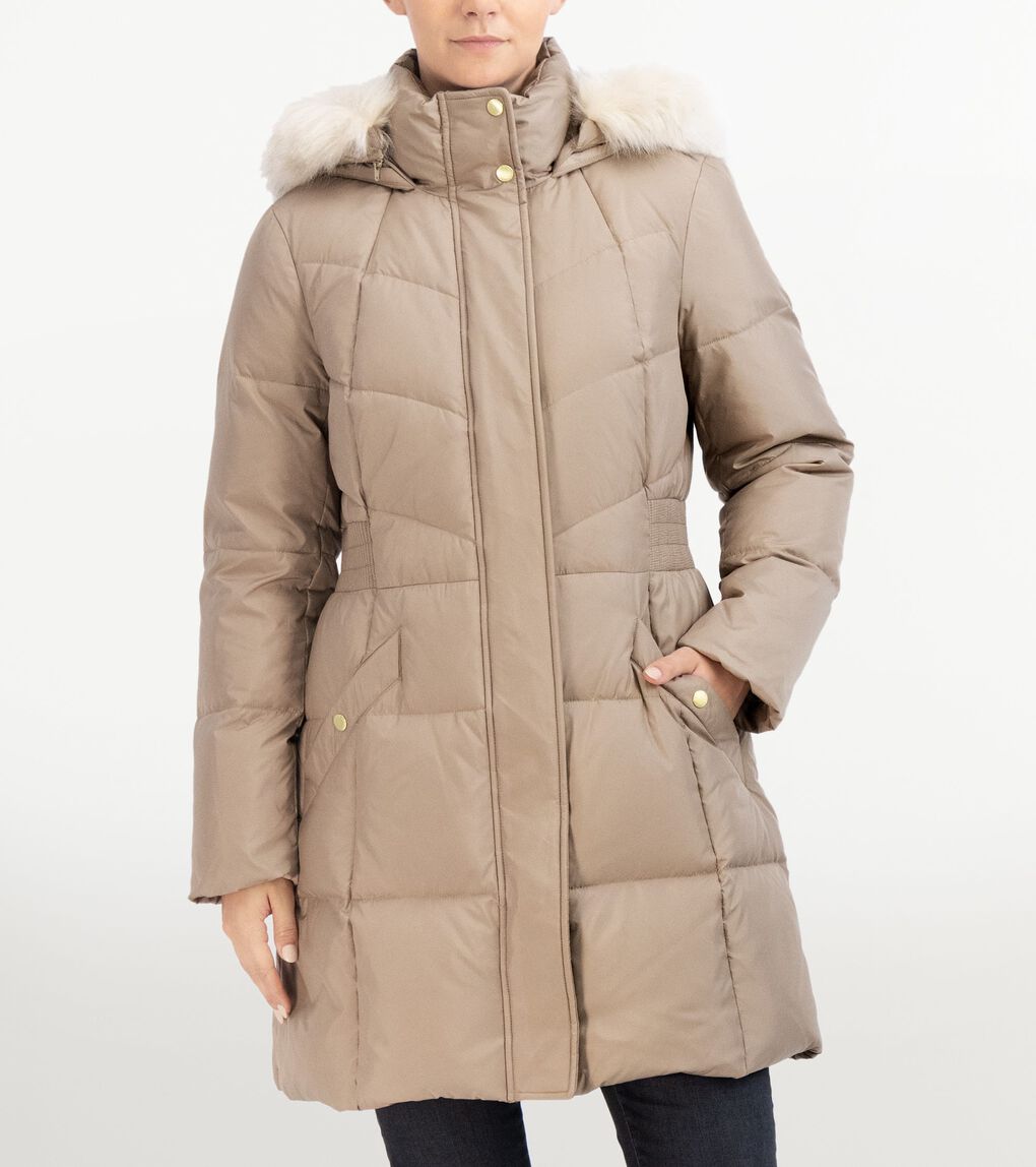 Women's Essential Down Coat with Removable Fur