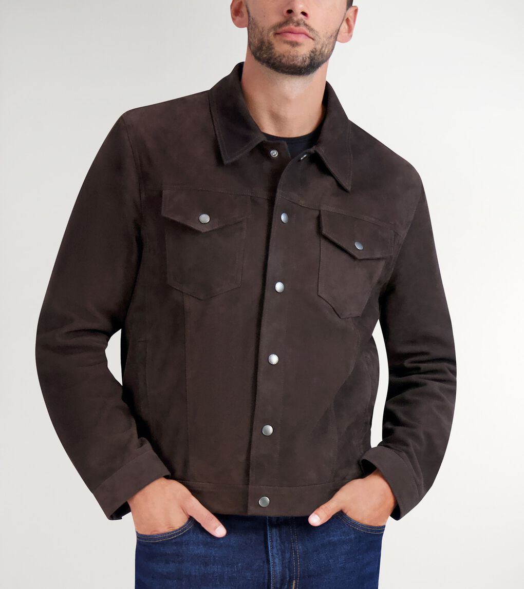 Men's Suede Trucker Jacket