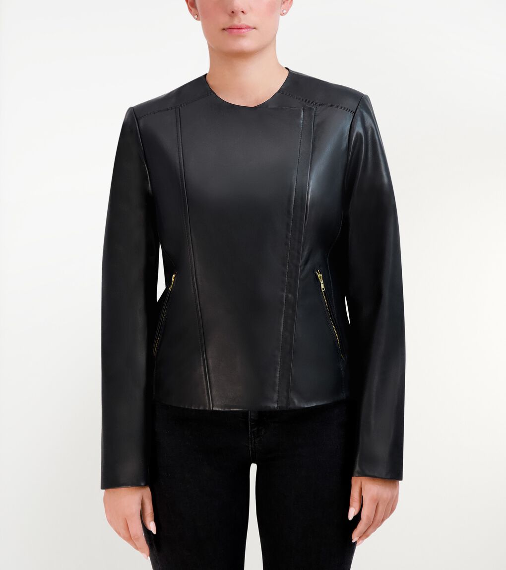 Women's Asymmetrical Leather Jacket