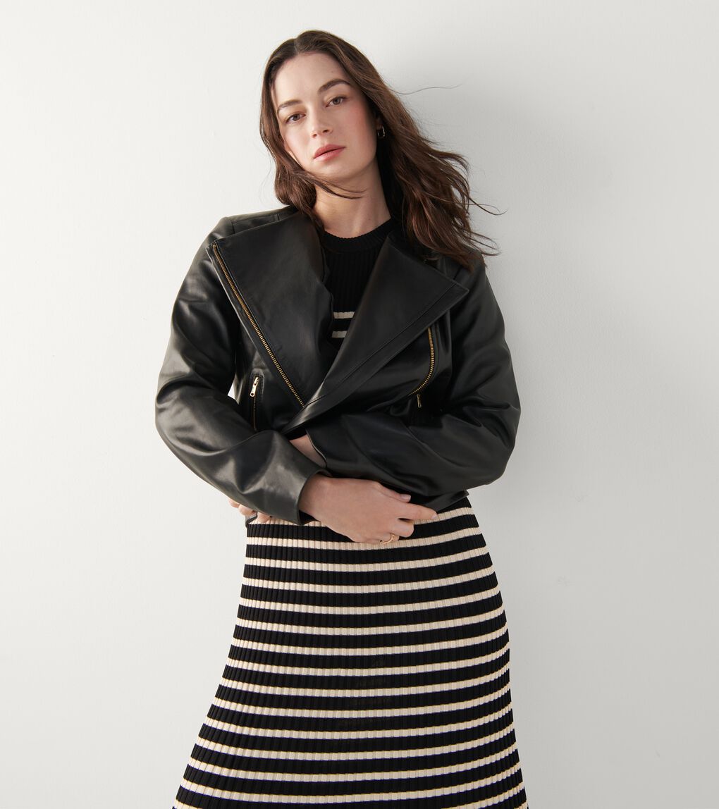 Women's Asymmetrical Leather Jacket