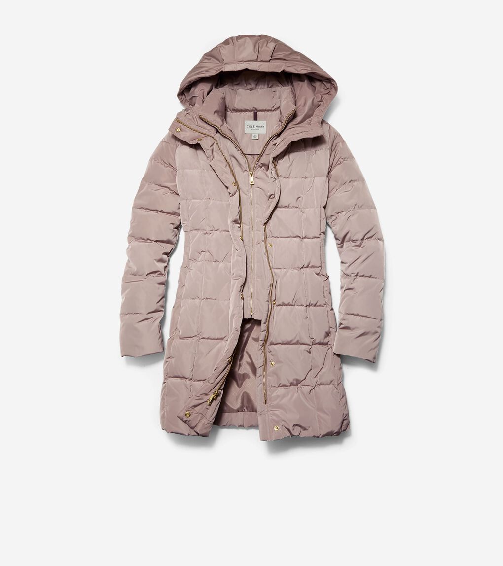 Women's 32" Signature Hooded Taffeta Down Coat