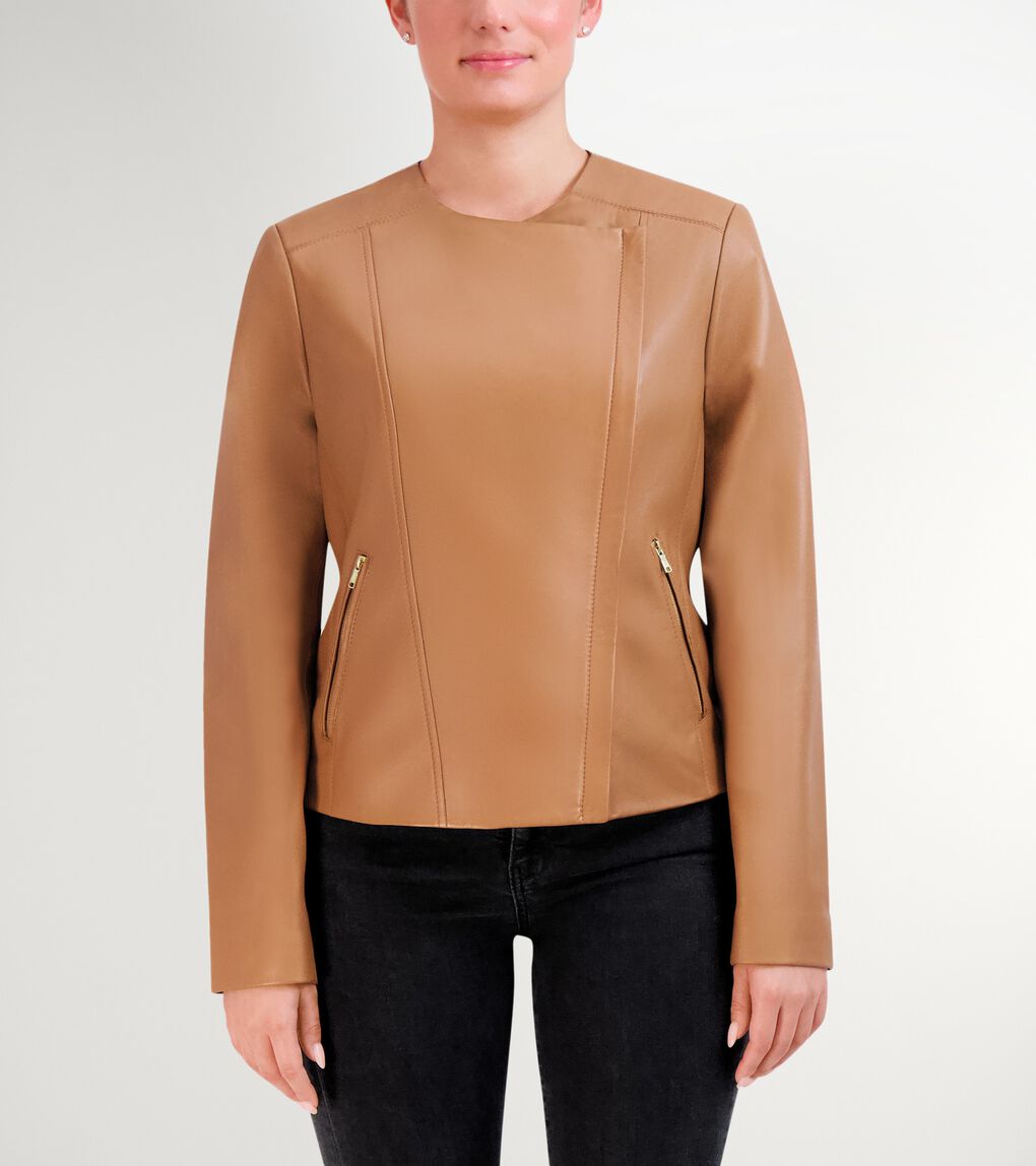 Women's Asymmetrical Leather Jacket