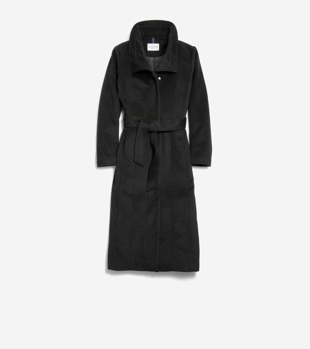 Women's Slick Wool Long Coat