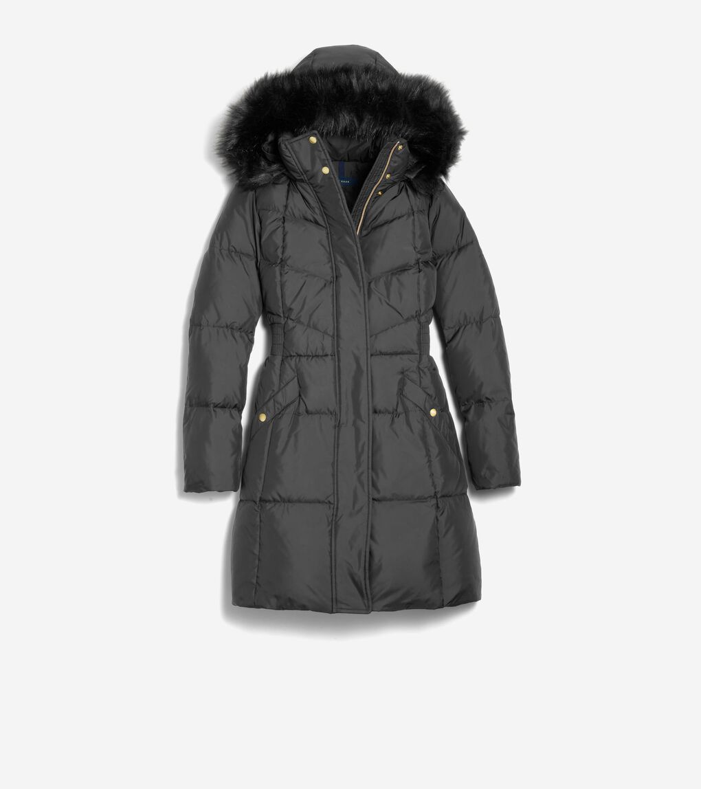 Women's Essential Down Coat with Removable Fur