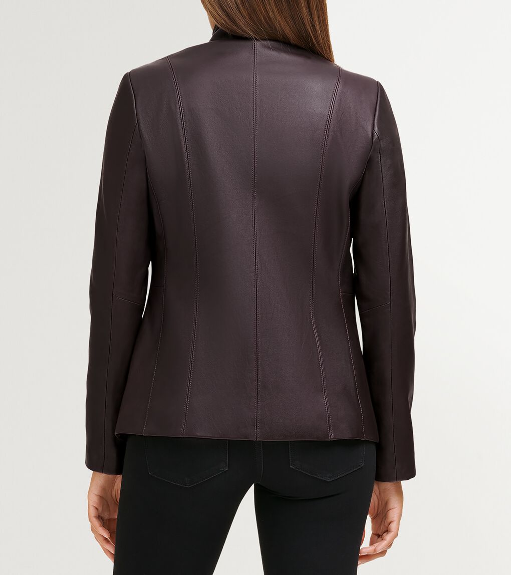 Women's Wing Collar Leather Jacket