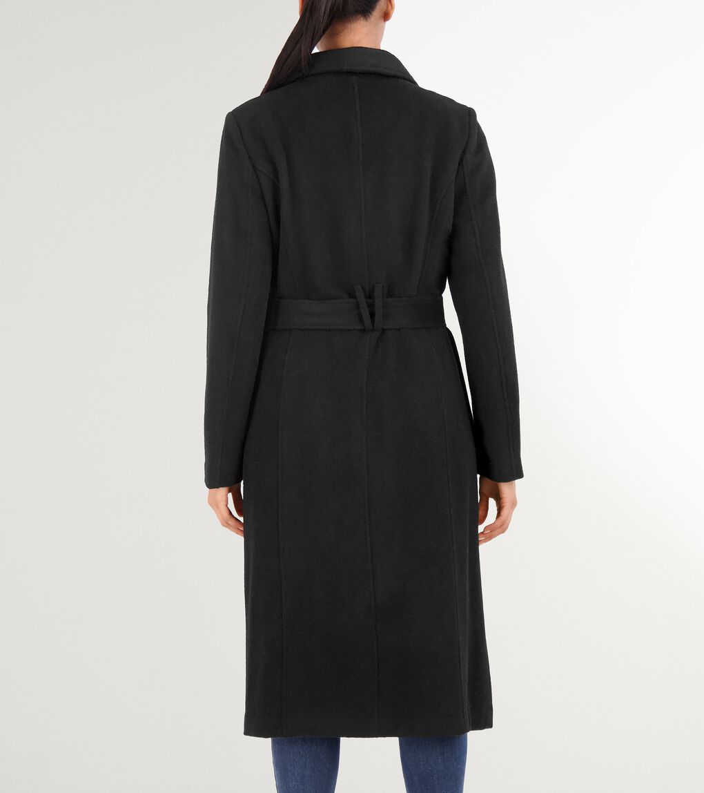 Women's Slick Wool Long Coat
