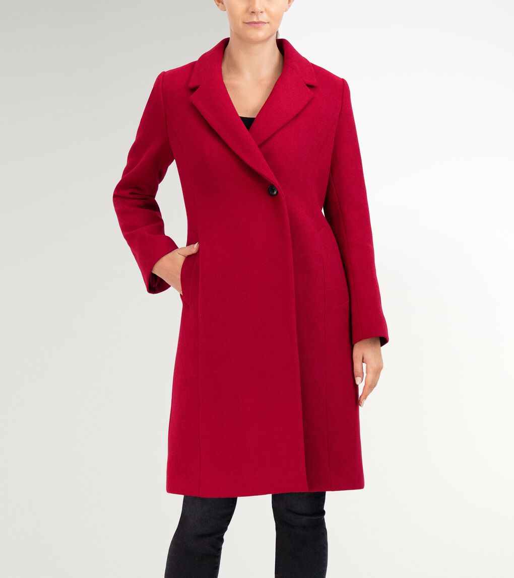 Women's Slick Wool Asymmetric Coat