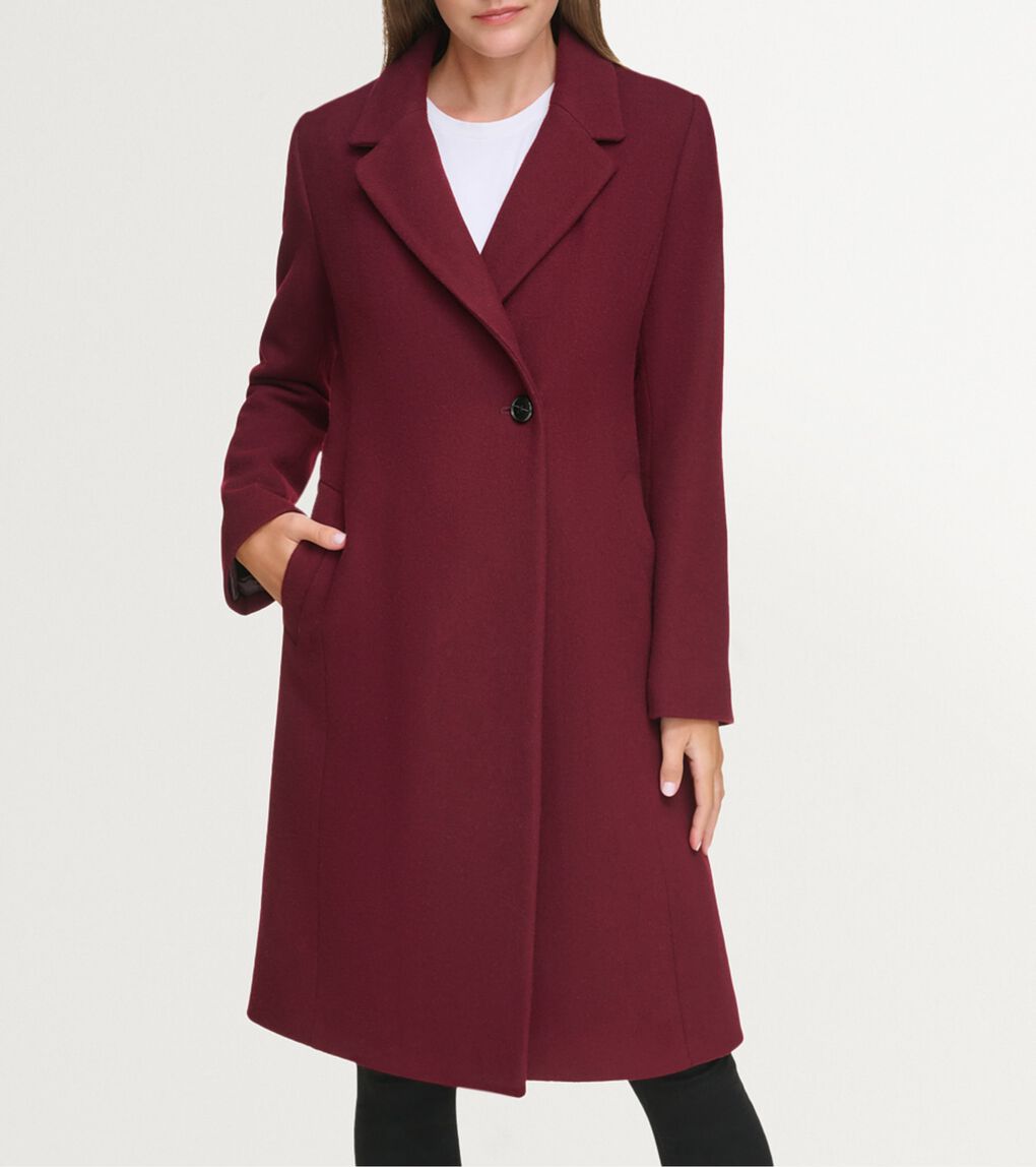 Women's Slick Wool Asymmetric Coat