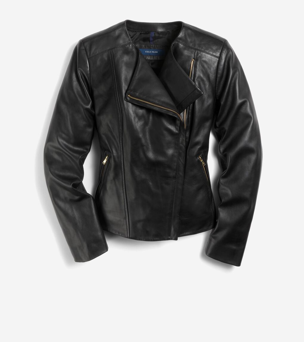 Women's Asymmetrical Leather Jacket