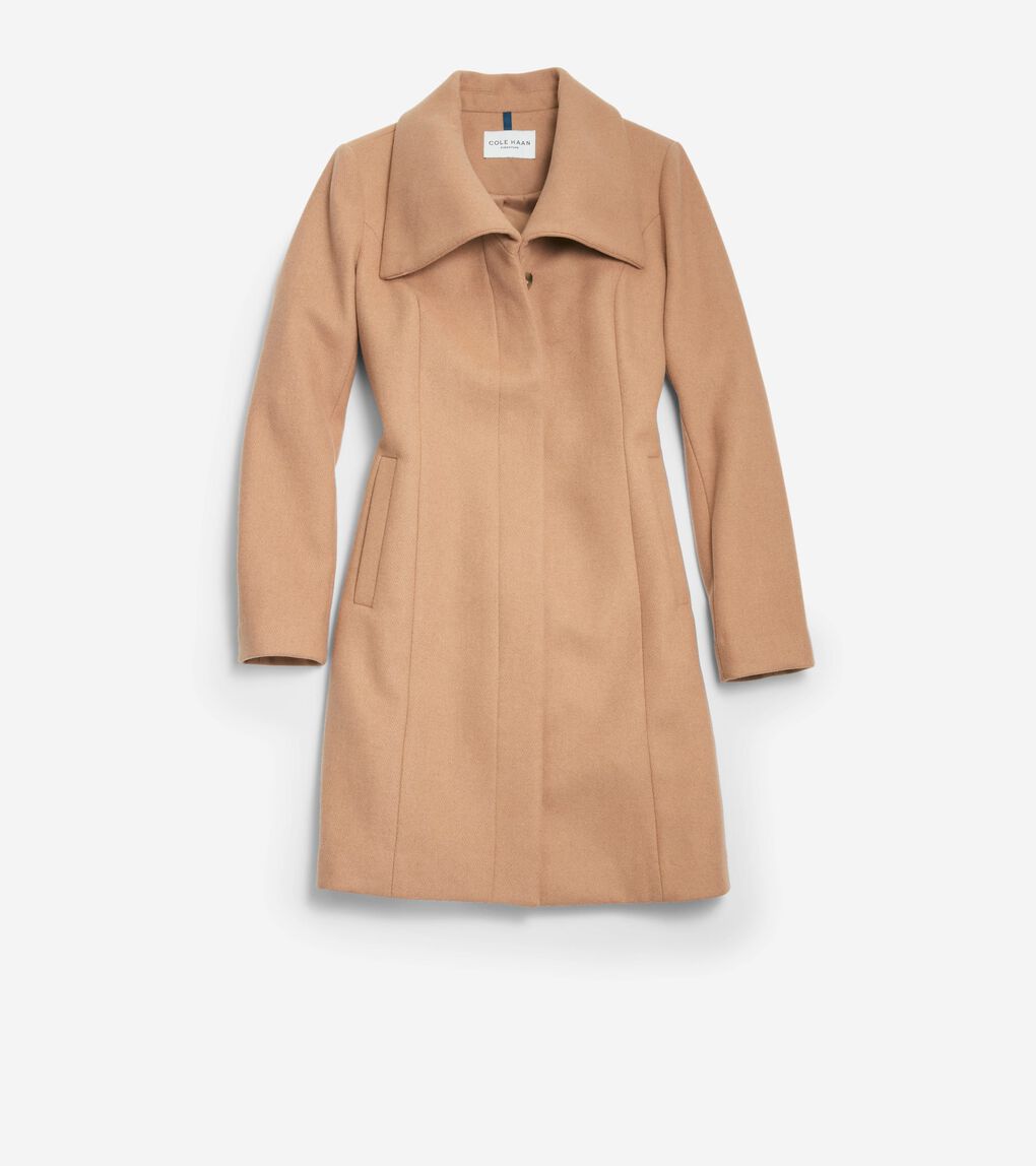 Women's Convertible Collar Button-Up Coat