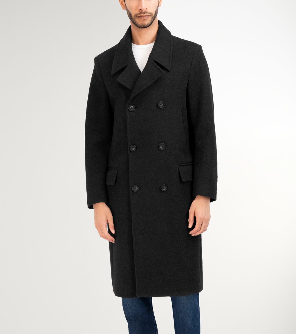 Men's Double Breasted Stretch Wool Coat