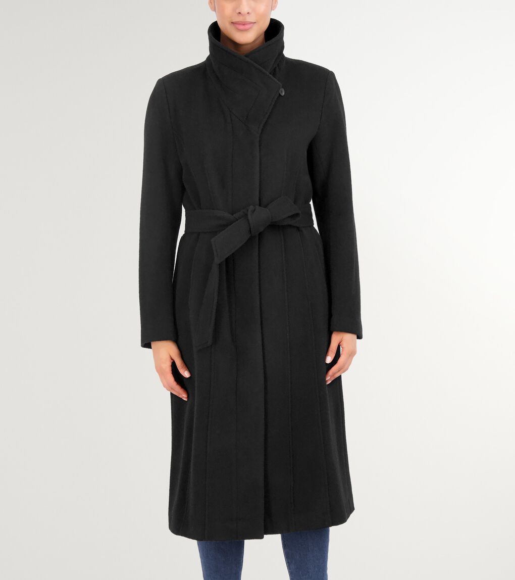Women's Slick Wool Long Coat