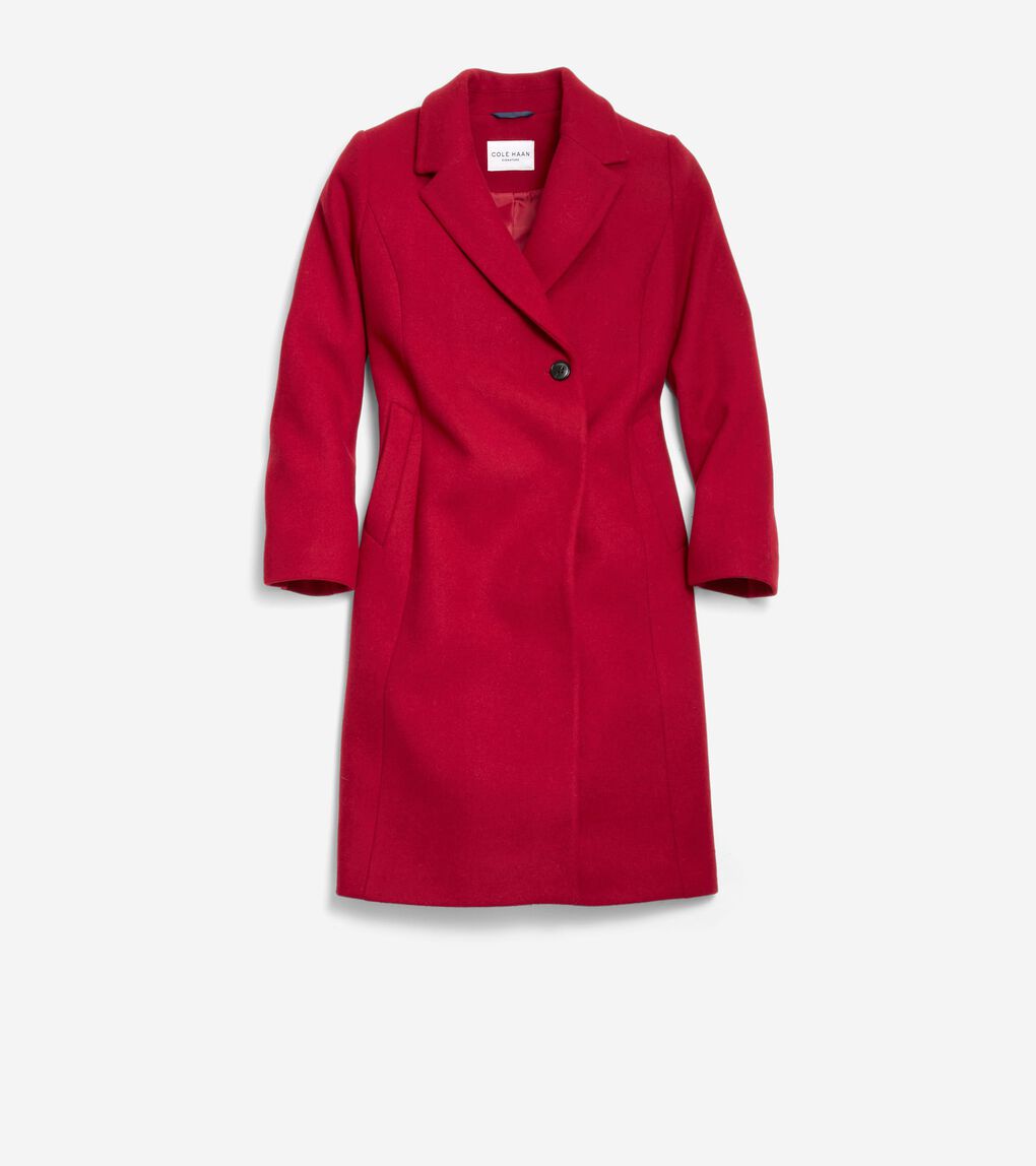 Women's Slick Wool Asymmetric Coat