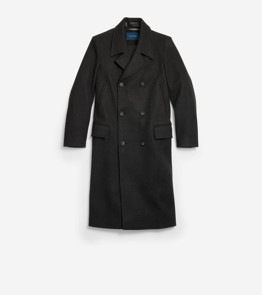 Men's Double Breasted Stretch Wool Coat