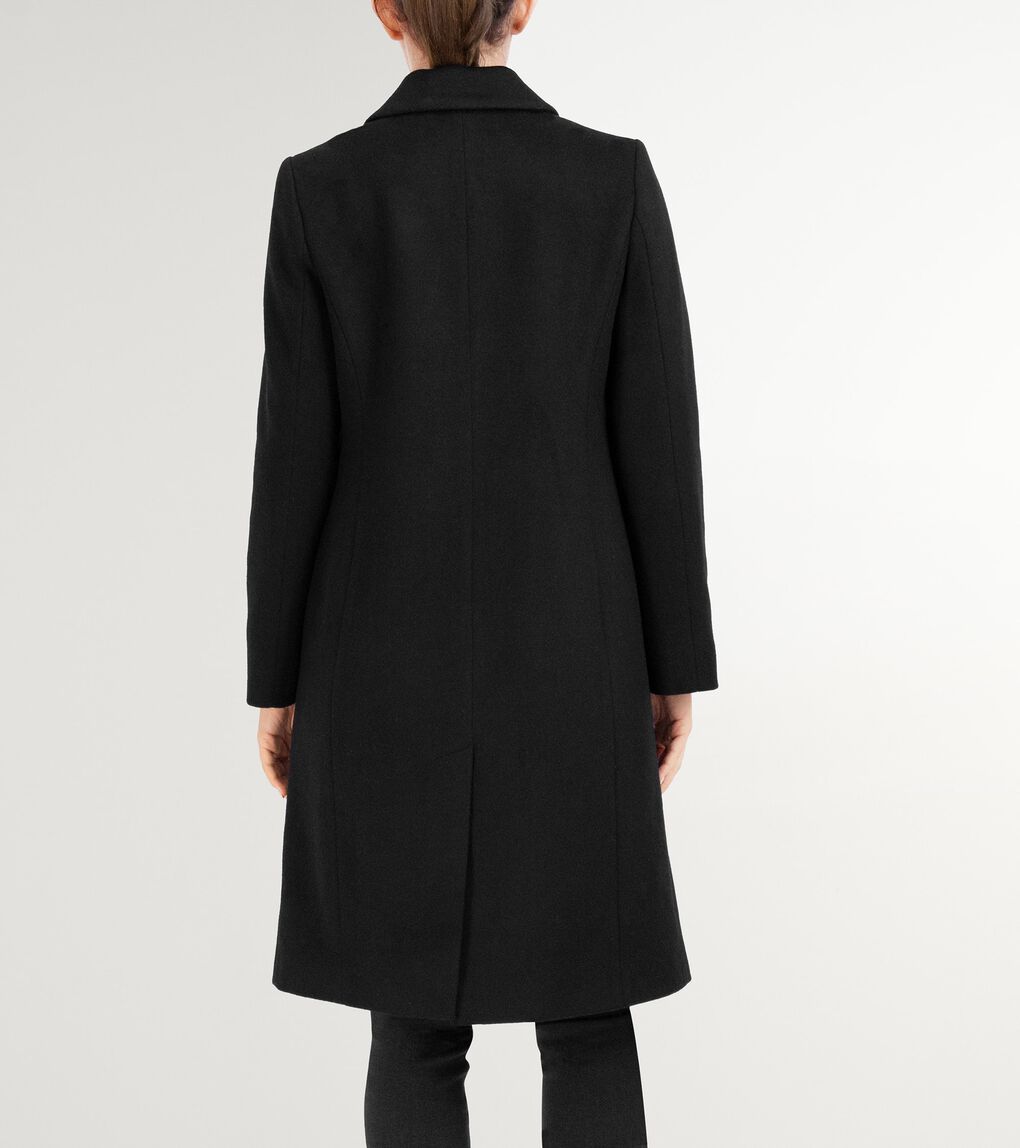 Women's Slick Wool Asymmetric Coat