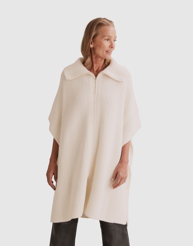 Country Road Zip Through Knit Poncho