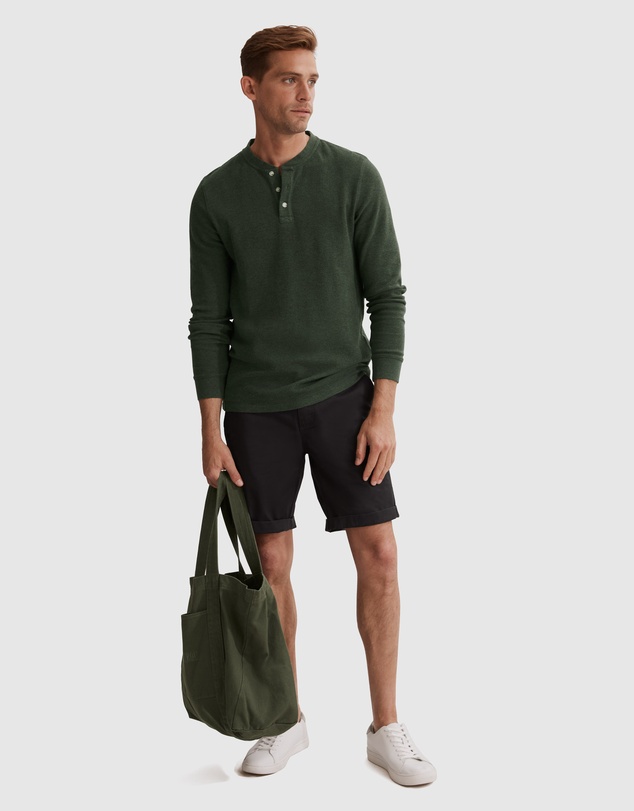 Country Road Long Sleeve Waffle Henley