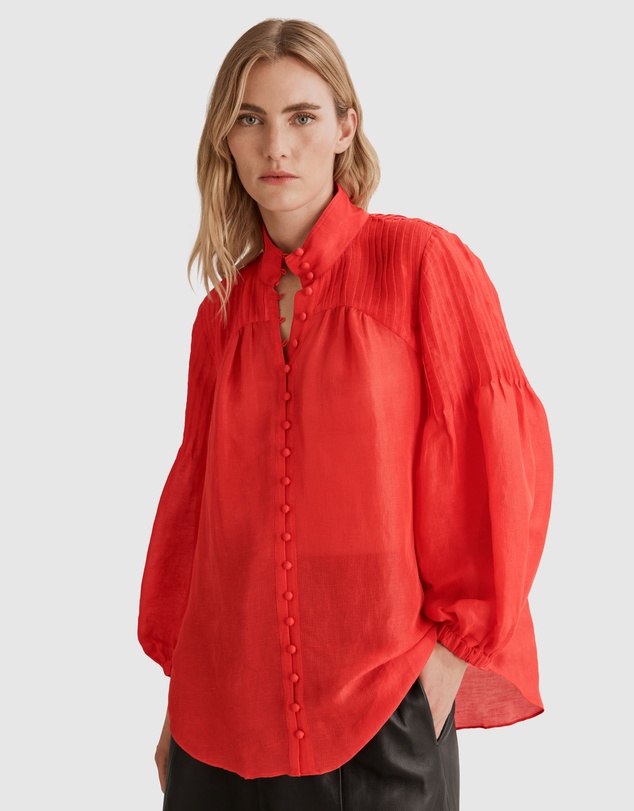 Country Road Pintuck Detail Blouse