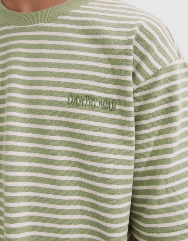 Country Road Teen Recycled Cotton Oversized Fit Stripe T-Shirt