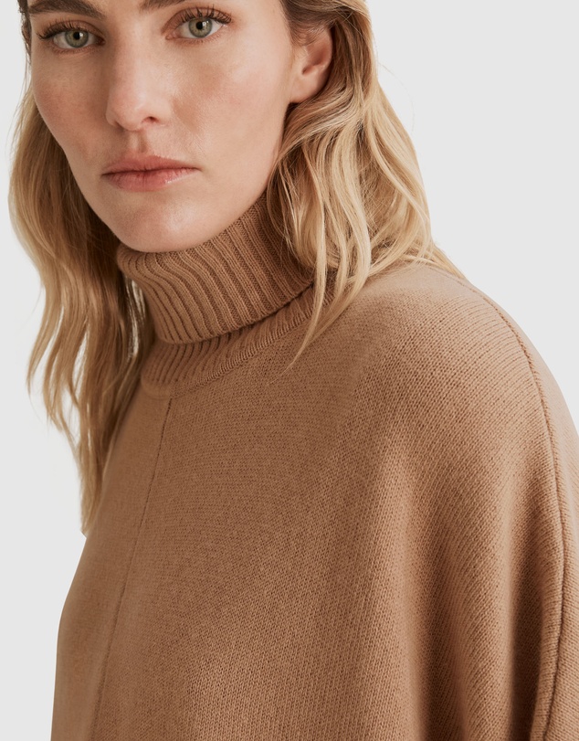 Country Road High Neck Poncho