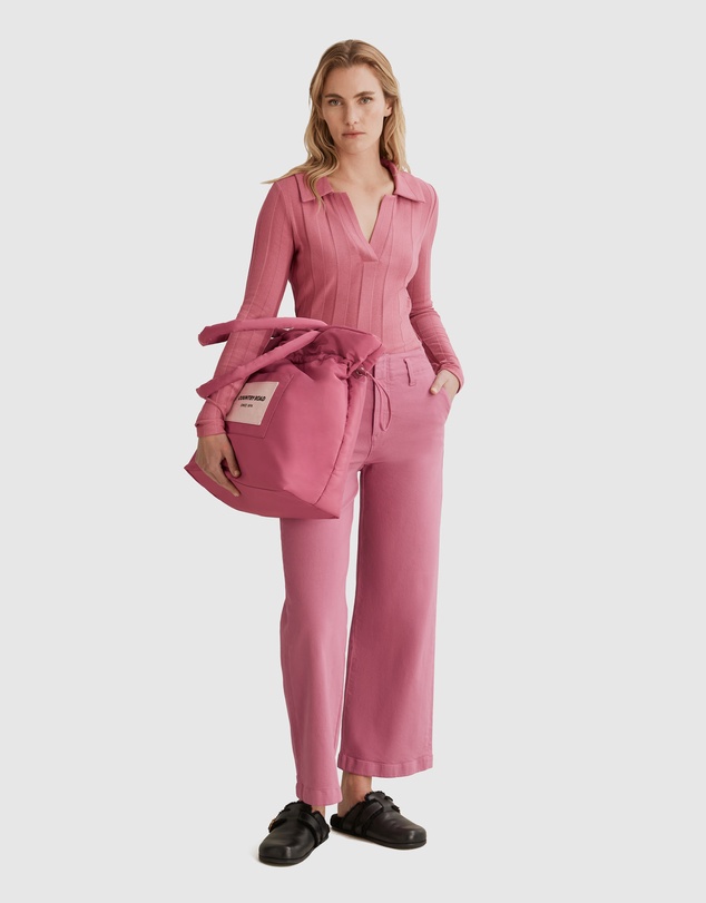 Country Road Rib Polo Long Sleeve Top