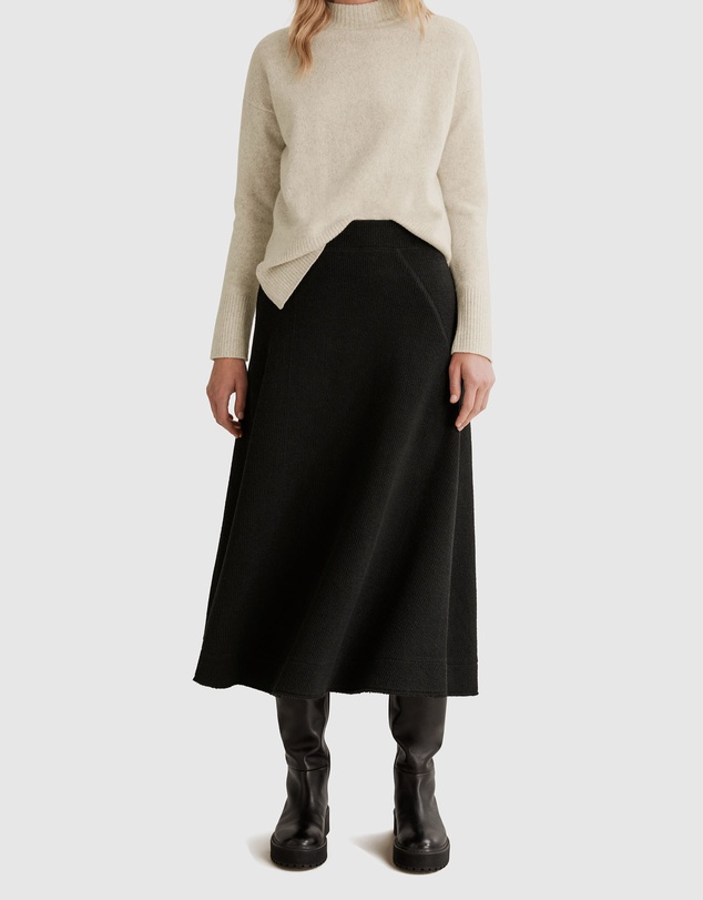 Country Road Textured Pull On Skirt