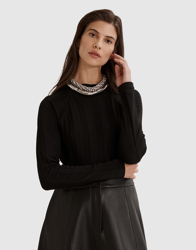 Country Road Rib Self Stripe Top